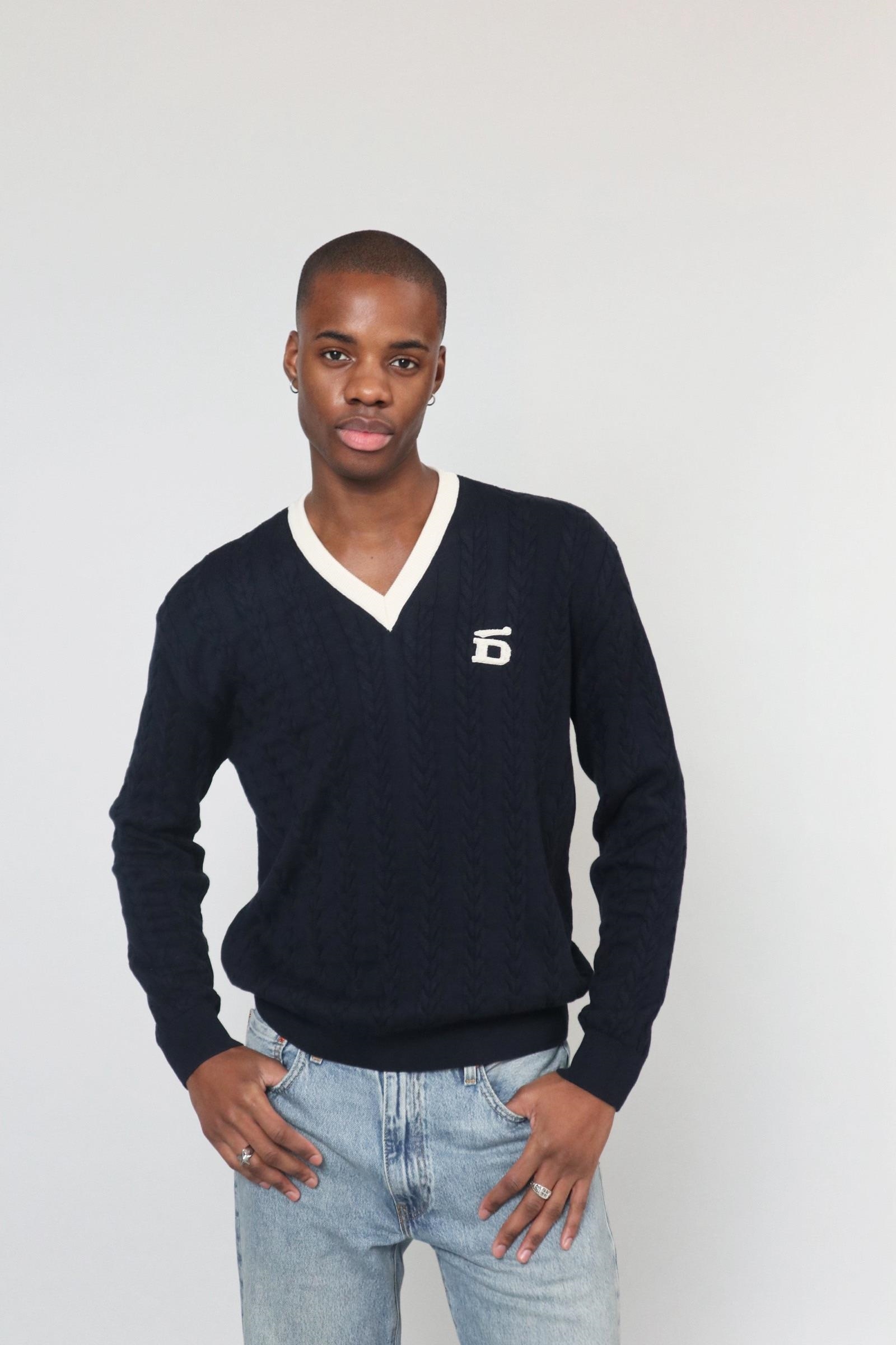 D-Brand, Pullover, College Cable Knit , NAVY, Blau, 115230, 115230-410