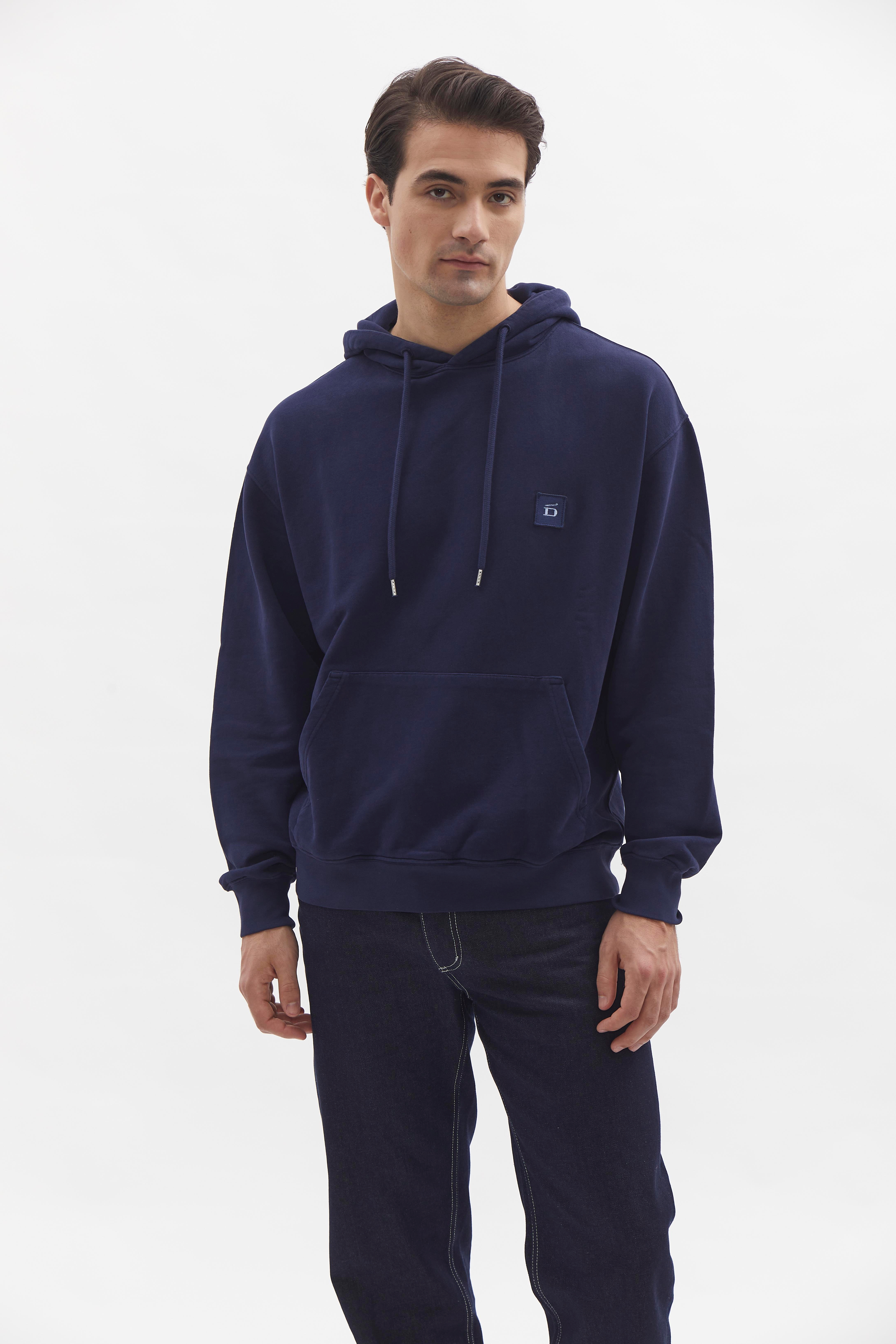 D-Brand, Hoodies, Zip Hoodies, Badge Hoodie, NAVY, Blau, 110002, 110002-410