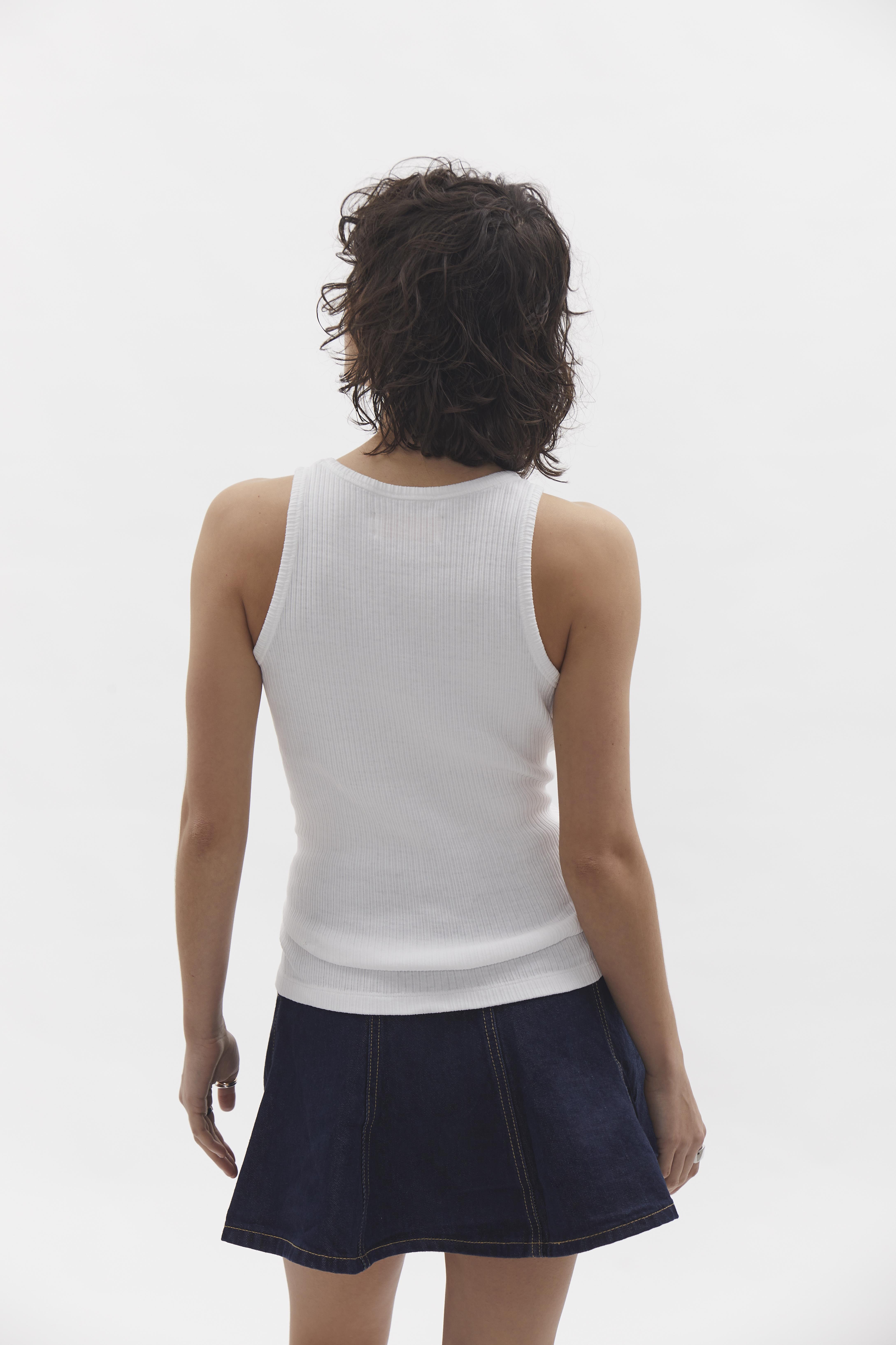 D-Brand, T-Shirts, Polos und Tops, Ribbed Tank Top, WHITE, Weiß, 222602, 222602-110