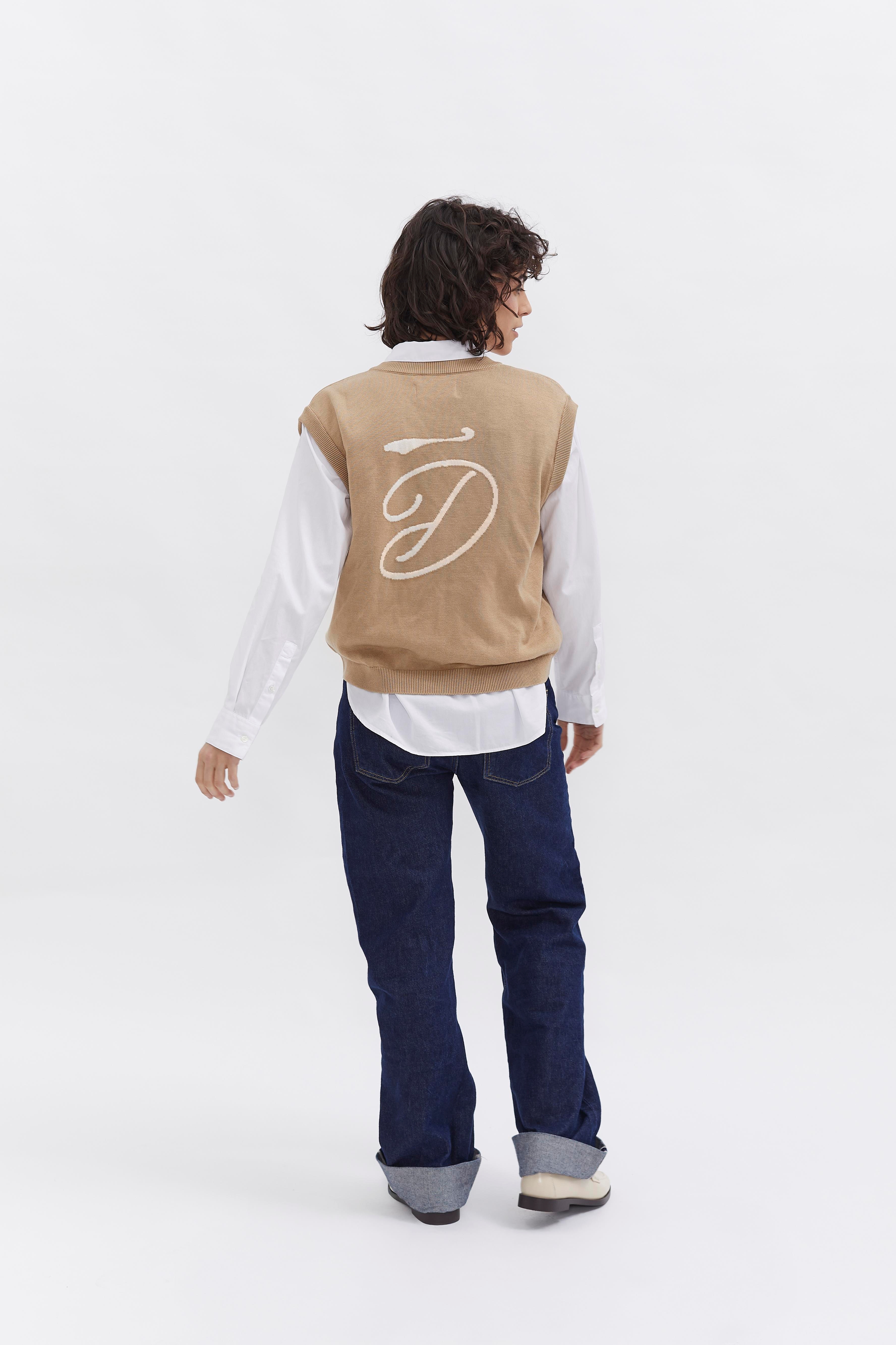 D-Brand, Jackets, Vest, Cardigans, Knit Vest, SAND, Creme, 226301, 226301-256
