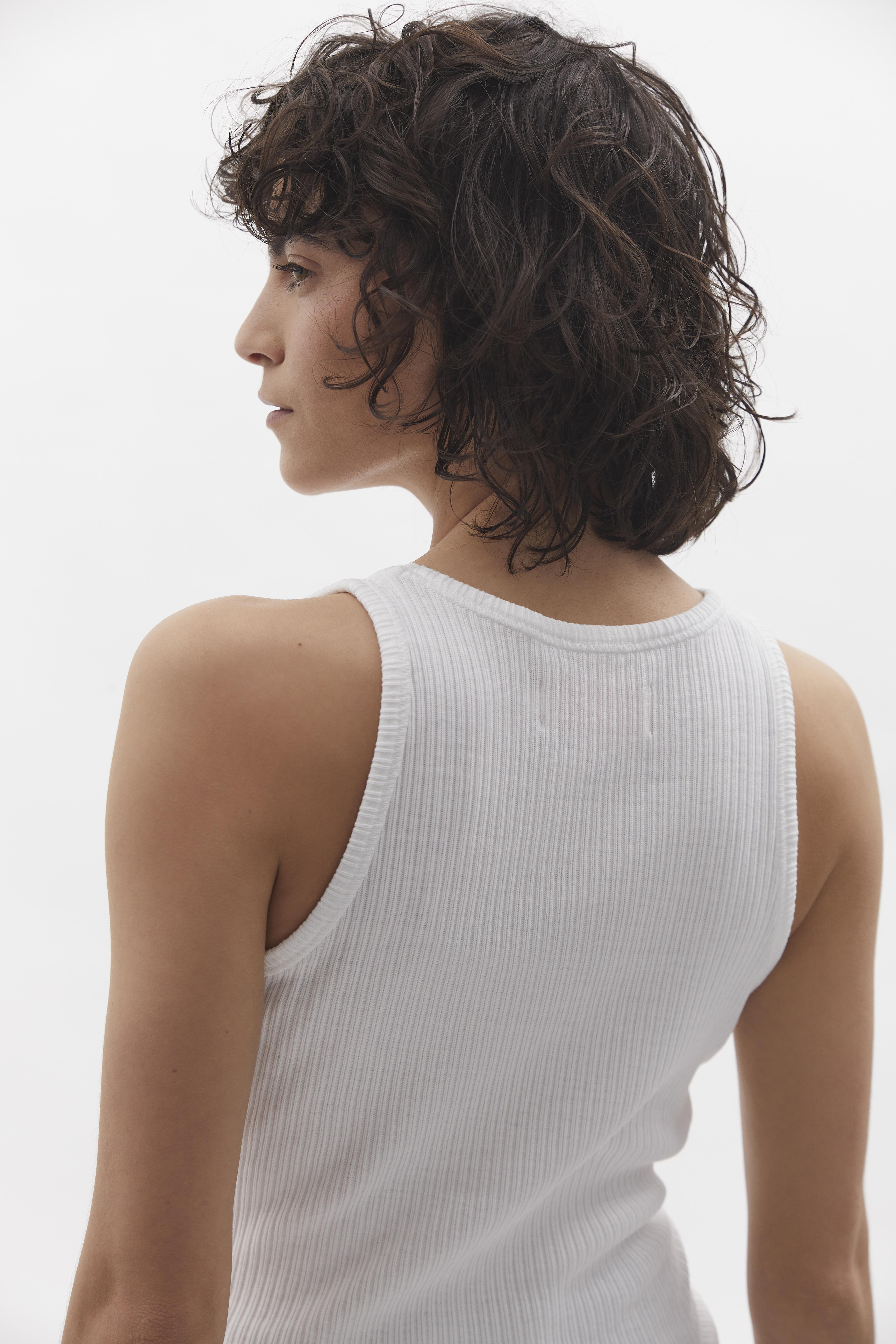 D-Brand, T-Shirts, Polos und Tops, Ribbed Tank Top, WHITE, Weiß, 222602, 222602-110
