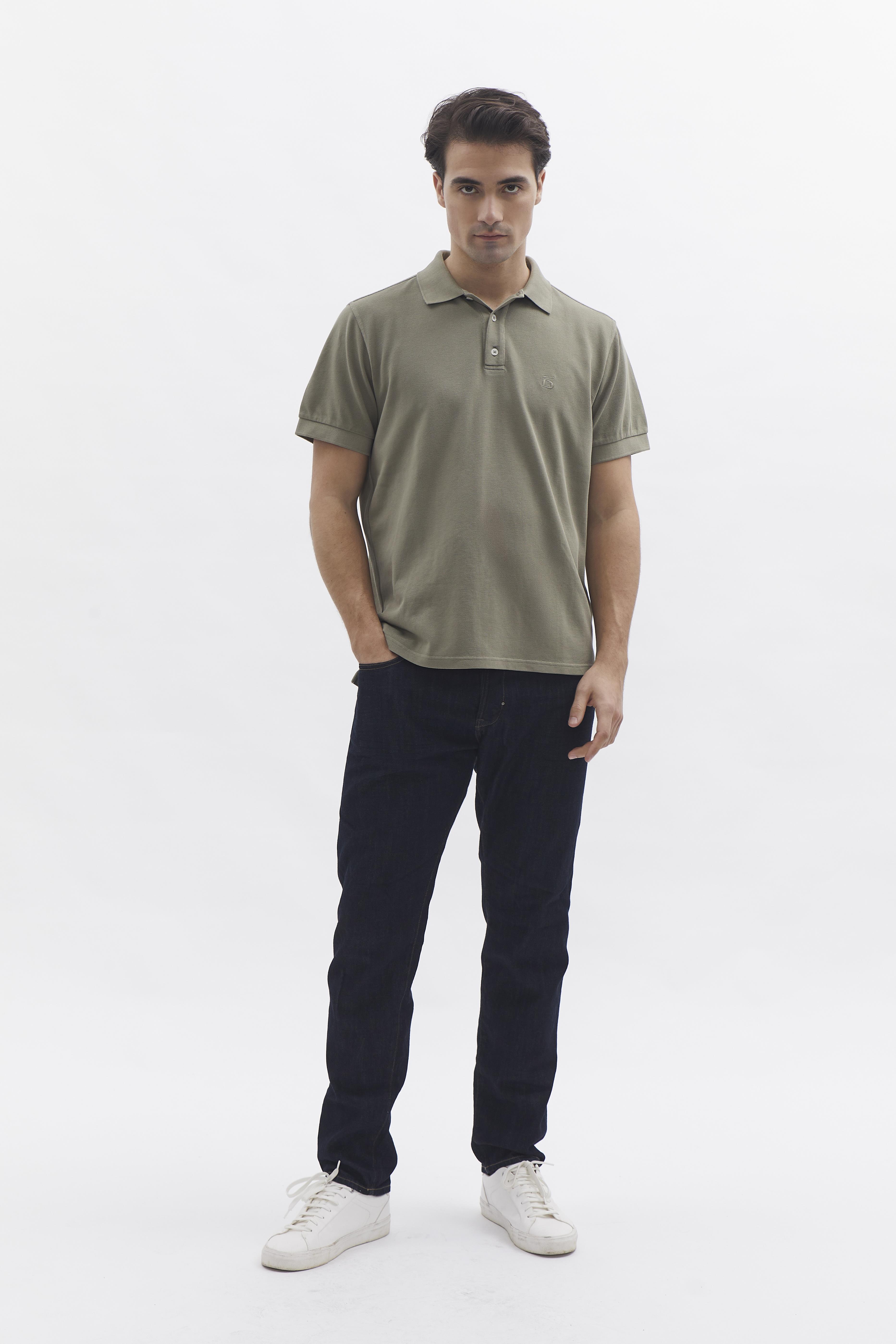 D-Brand, T-Shirts  und Polos, D-Pique Polo, DUSTY OLIVE, Grün, 112310, 112310-322