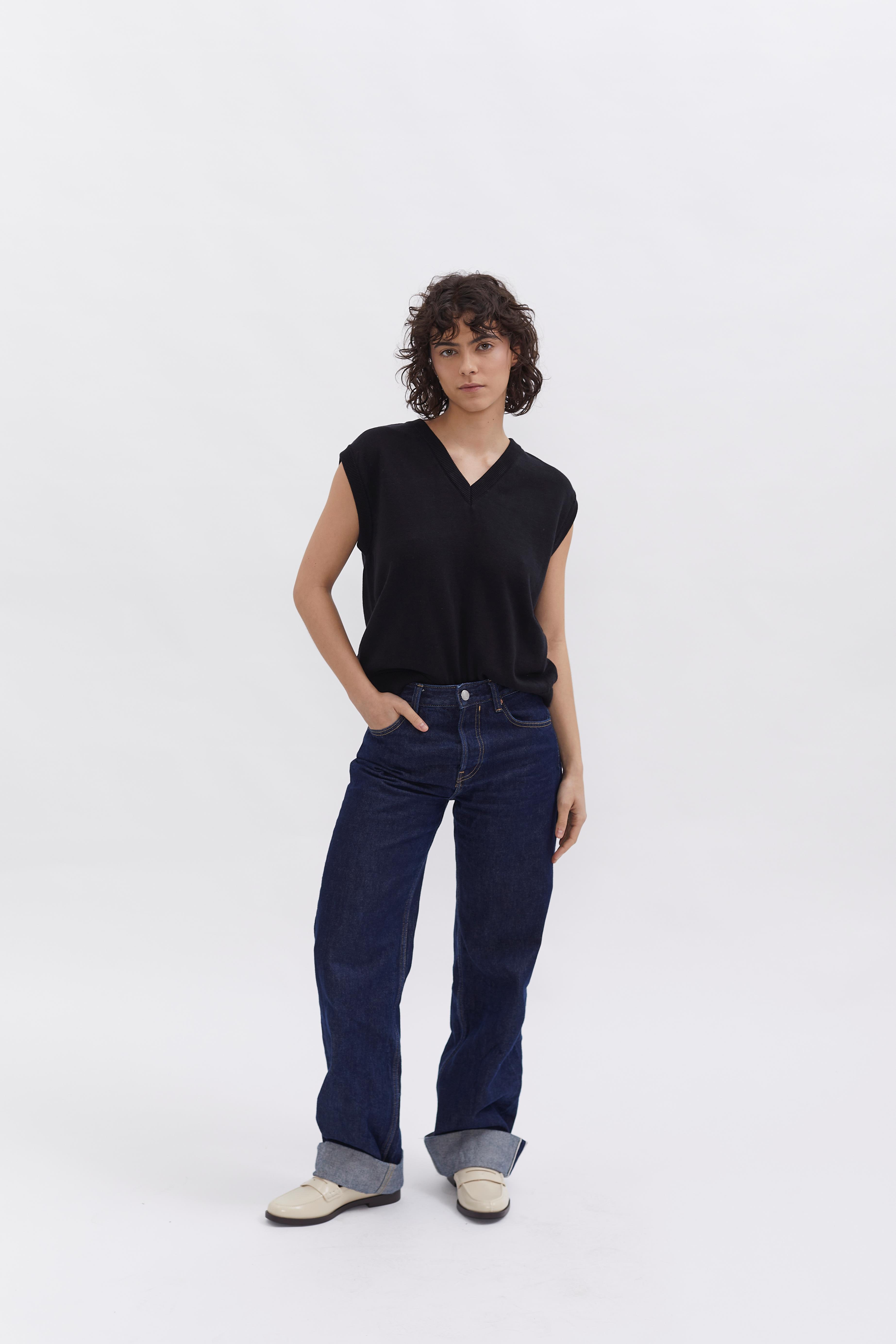 D-Brand, Jackets, Vest, Cardigans, Knit Vest, BLACK, Schwarz, 226301, 226301-100