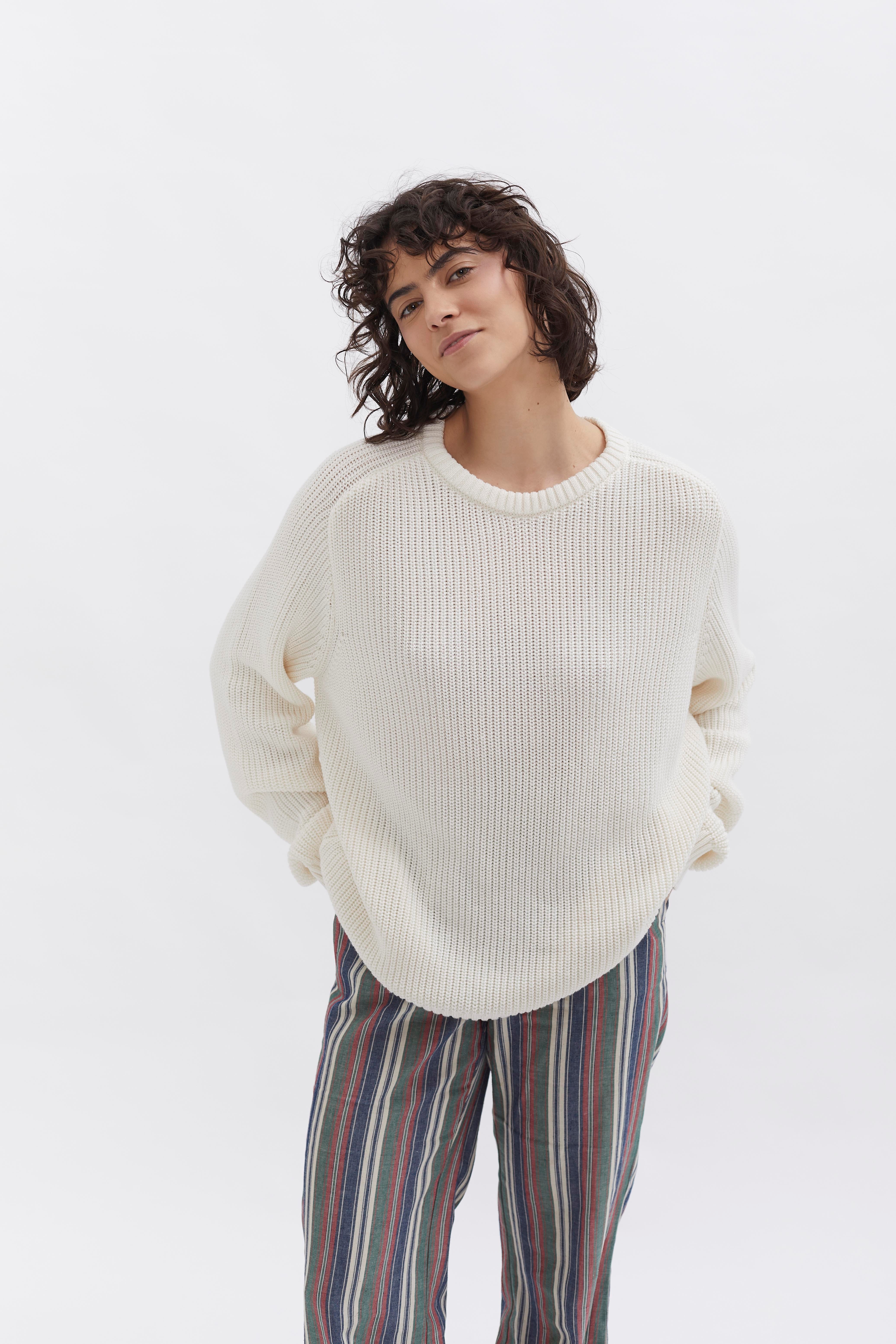D-Brand, Pullover, Knit Crewneck, OFFWHITE, Weiß, Creme, 225201, 225201-130