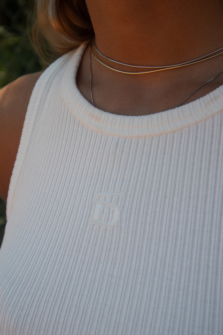 D-Brand, T-Shirts, Polos und Tops, Ribbed Tank Top, WHITE, Weiß, 222602, 222602-110