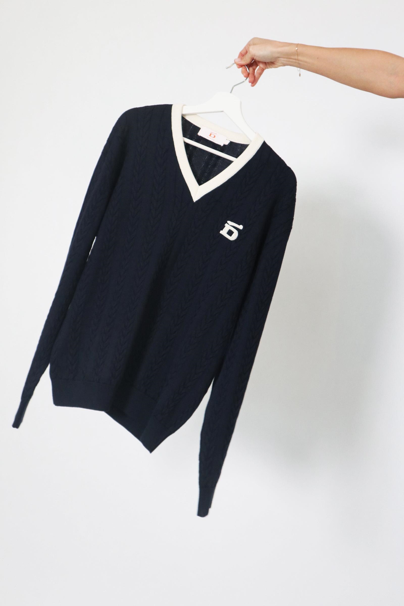 D-Brand, Pullover, College Cable Knit , NAVY, Blau, 115230, 115230-410