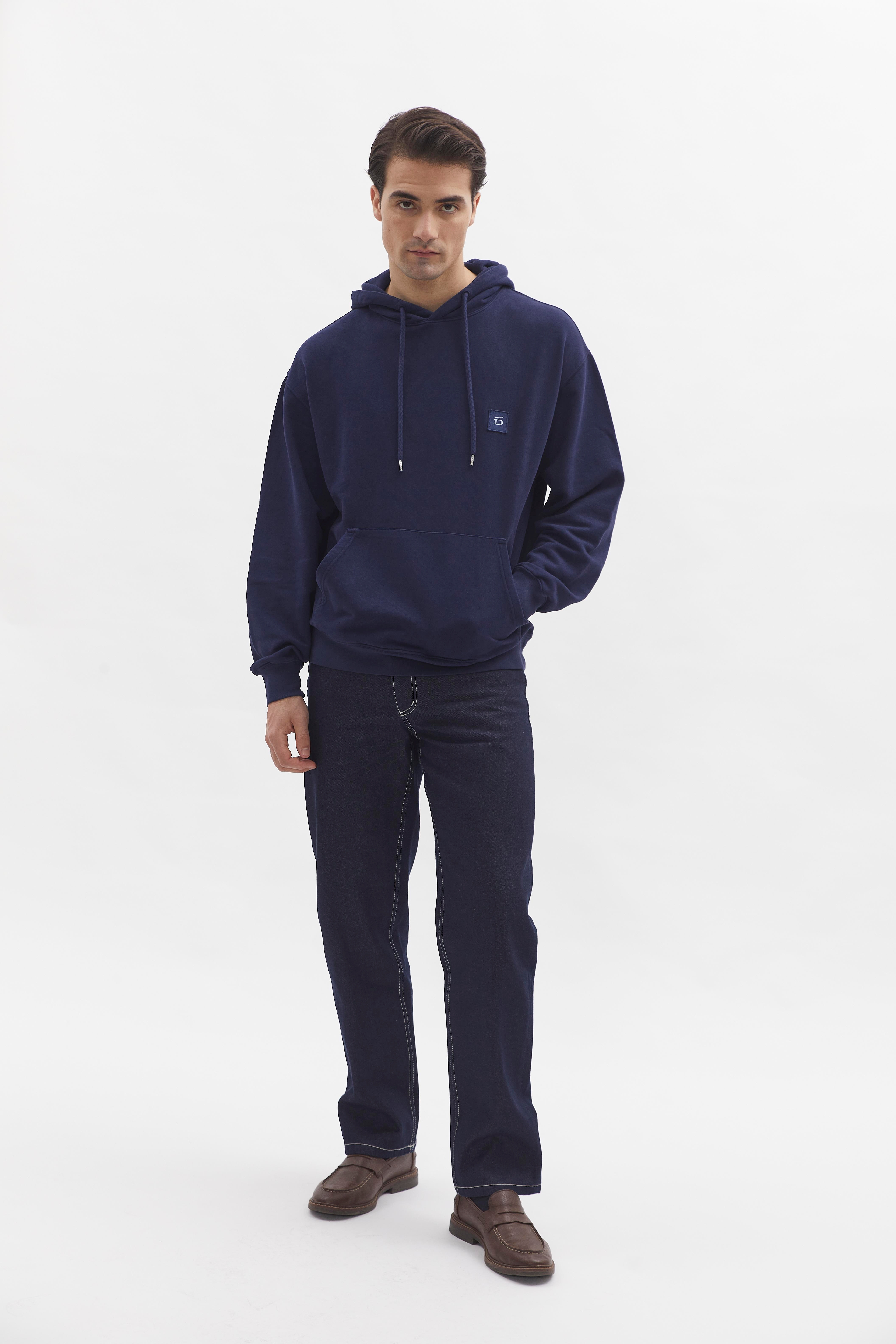 D-Brand, Hoodies, Zip Hoodies, Badge Hoodie, NAVY, Blau, 110002, 110002-410